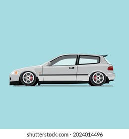 illustration of car vintage civic estilo