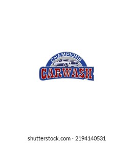Illustration Car Wash Logo Design Template. Automotive Car Cleaning Logo Design.