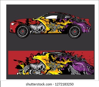 
Illustration Car Wrap.  Abstract Strip For Racing Car Wrap, Sticker, And Decal. Vector Eps 10 Format. - Vector