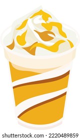 An illustration of caramel frappe