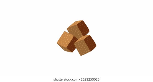 ilustração de quadrados de açúcar caramelo