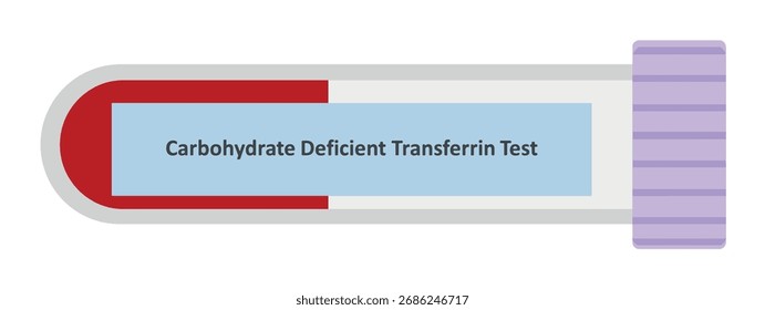 Illustration of Carbohydrate Deficient Transferrin (CDT) Test sample tube, a clinical biomarker for detecting chronic alcohol consumption and monitoring alcohol-related disorders in medical diagnostic