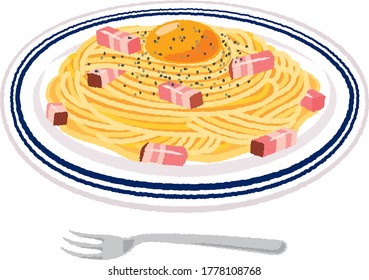 Ilustración de Carbonara Spaghetti / Pasta