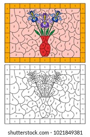 The illustration - card for children to study numbers - to paint with numbers.