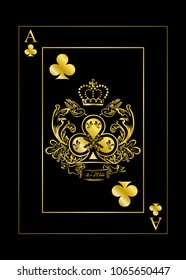 the illustration with the card of clubs - ace.
