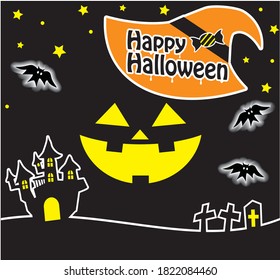 The illustration of the card of the Halloween. A vector.