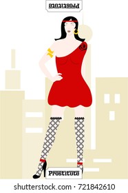 the illustration - card for mafia - the prostitute.
