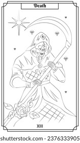 the illustration - card for tarot - The death card.