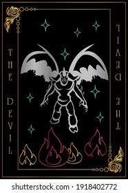 the illustration - card for tarot - The Devil Card.
