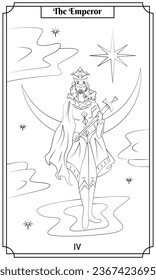 the illustration - card for tarot - The emperor card.
