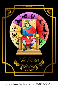 the illustration - card for tarot - the emperor.
