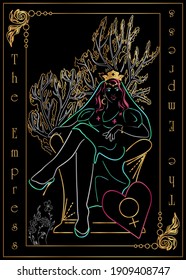 The Illustration - Card For Tarot - The Empress Card.
