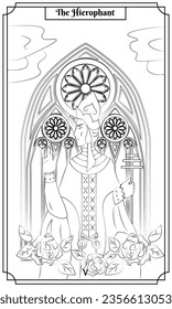 die Illustration - Karte für Tarot - Die Hierophant-Karte.