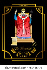 the illustration - card for tarot - the hierophant.