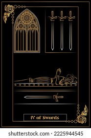 the illustration - card for tarot - IV of Swords.
