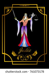 the illustration - card for tarot - the justice.