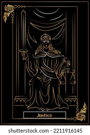 
die Illustration - Karte für Tarot - Der Justizmann.
