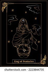 the illustration - card for tarot - The King of Pentacles.