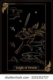 the illustration - card for tarot - Knight of Swords.