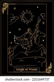the illustration - card for tarot - Knight of Wands.
