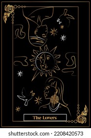 the illustration - card for tarot - The Lovers.