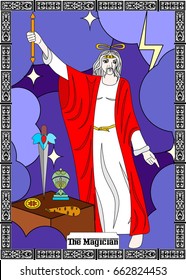 the illustration - card for tarot - the magician.