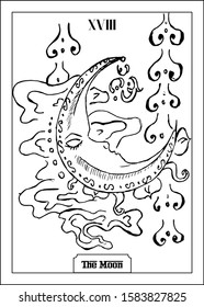 the illustration - card for tarot - the Moon