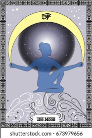 the illustration - card for tarot - the moon.