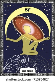 the illustration - card for tarot - the moon.