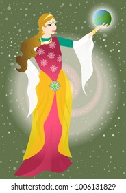 the illustration - card for tarot - the priestess.