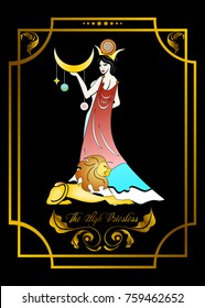 the illustration - card for tarot - the priestess.