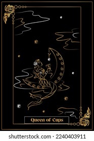 
la ilustración - tarjeta para tarot - Reina de copas.
