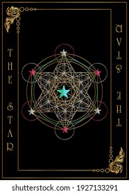 the illustration - card for tarot - The Star Card.