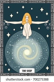 the illustration - card for tarot - the star.