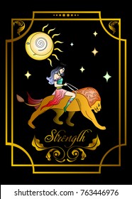 the illustration - card for tarot - the strength.
