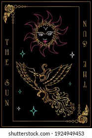 the illustration - card for tarot - The Sun Card.