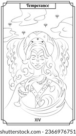 the illustration - card for tarot - The temperance card.