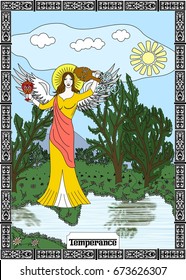 the illustration - card for tarot - the Temperance.