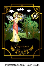 the illustration - card for tarot - the Temperance.