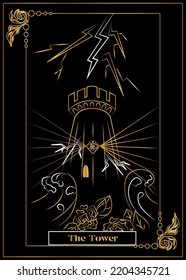 
die Illustration - Karte für Tarot - Der Turm.