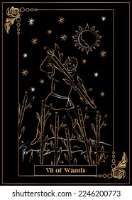 
die Illustrationskarte für Tarot - VII von Wands.
