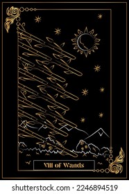 die Illustrationskarte für Tarot - VIII von Wands.