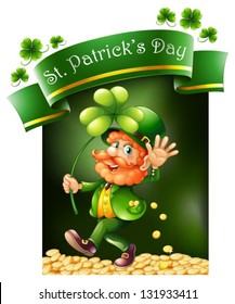 Illustration of a card template for St. Patrick's Day on a white background