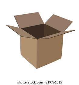 Illustration of cardboard box,  box,  cardboard,  packaging,  cardboard box isolated
