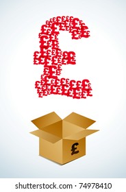 Illustration of a cardboard box with pound