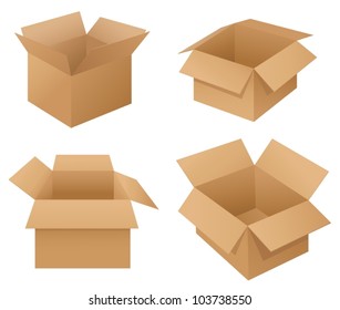 Illustration of cardboard boxes on white