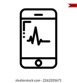 illustration of cardiogram line icon