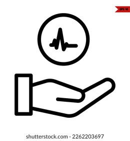 illustration of cardiogram line icon