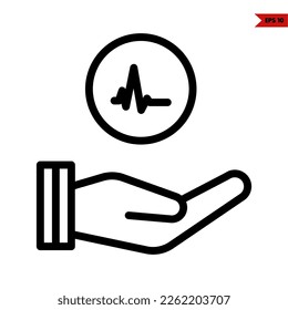illustration of cardiogram line icon