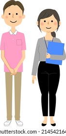 It is an illustration of the　nursing care staff.